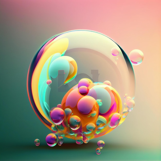 Bubble Abstract 3D Render van kleurrijke bubbels