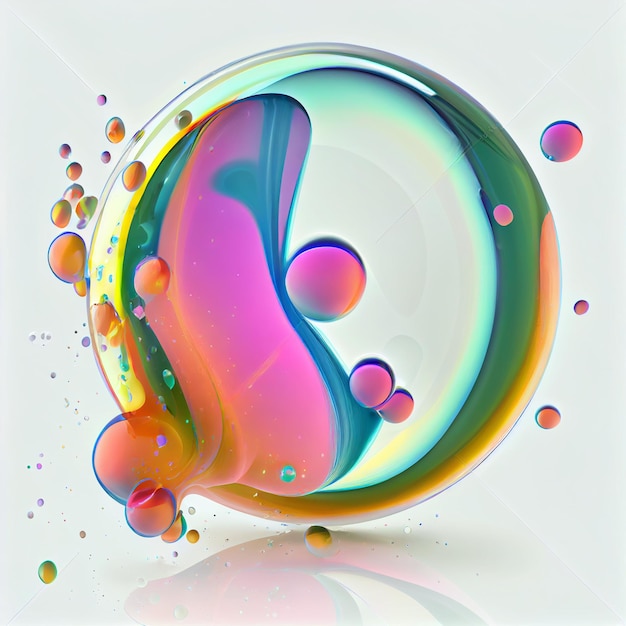 Bubble afbeelding 3D Render geïsoleerde witte achtergrond