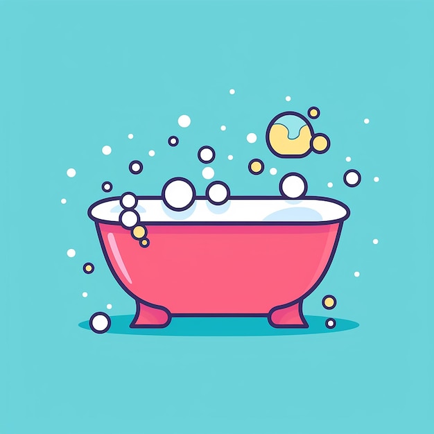 Photo bubble_bath_modern_line_icon_vector_line_art