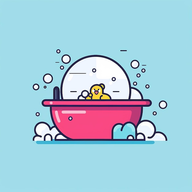 Bubble_Bath_Modern_Line_Icon_Vector_Line_Art