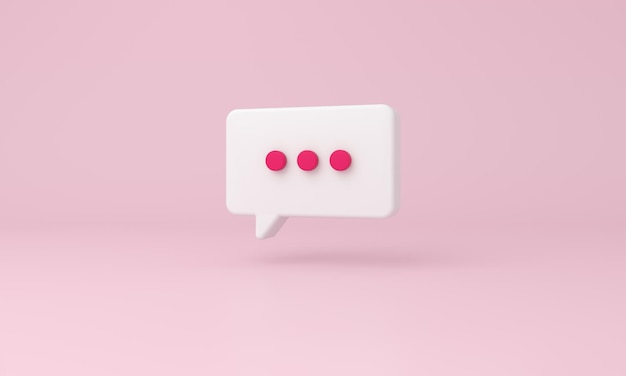 Bubble chat-pictogram op roze achtergrond