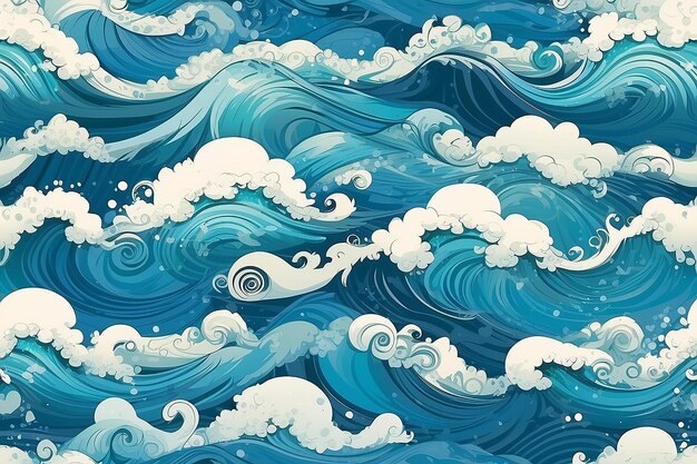 Bubble en Waves Pattern voorraad illustratie