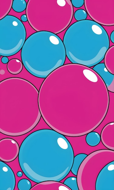 Foto bubble gum bubbles achtergrond grafisch glanzend roze blauwe kleuren popcultuur moderne candy art design