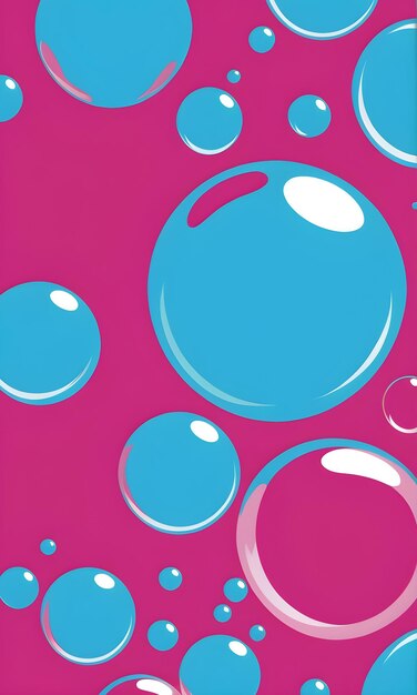 Photo bubble gum bubbles background graphic shiny pink blue colors pop culture modern candy art design