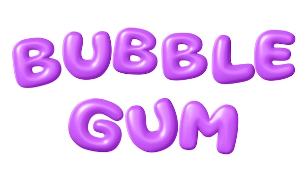 Жвачка png 3D-наклейка с фиолетовой текстурой шарика