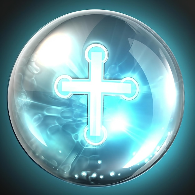 Foto icona a forma di bolla con una croce su di essa immagine ai generativa