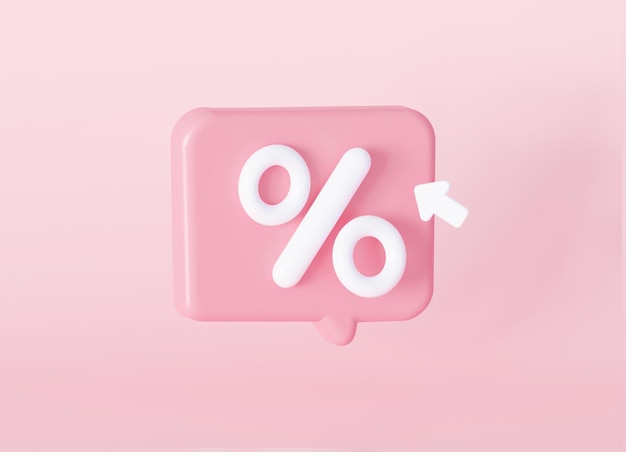 A bubble match with a percentage and a mouse cursor on a pastel background. 3d rendering.