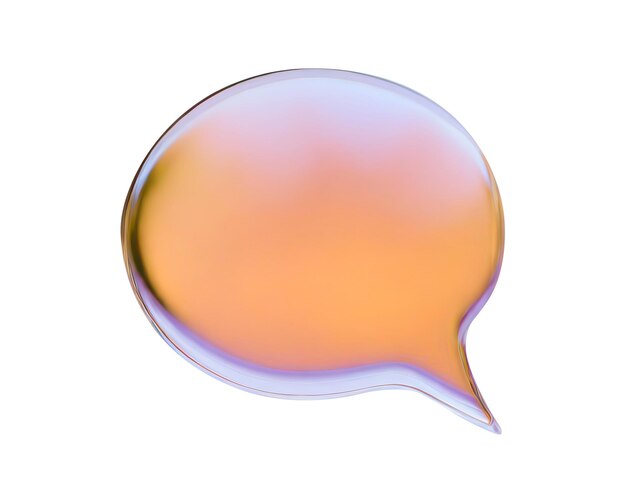 Photo bubble message 3d online chat with speech or talk object for social media post