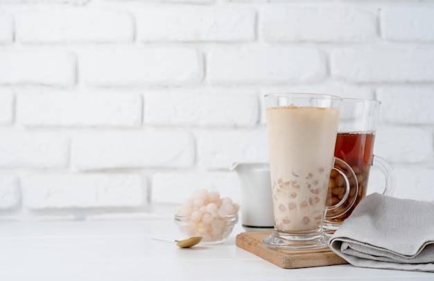 Bubble milk tea met ijs met heerlijke tapioca