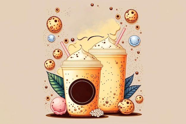 Bubble milk tea Speciaal promotioneel ontwerp