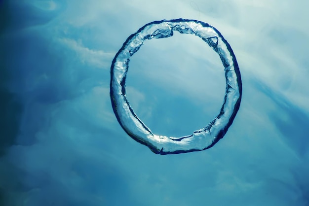 Bubble Ring Underwater ascends towards the Sun