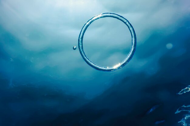 Bubble ring underwater, ring bubble