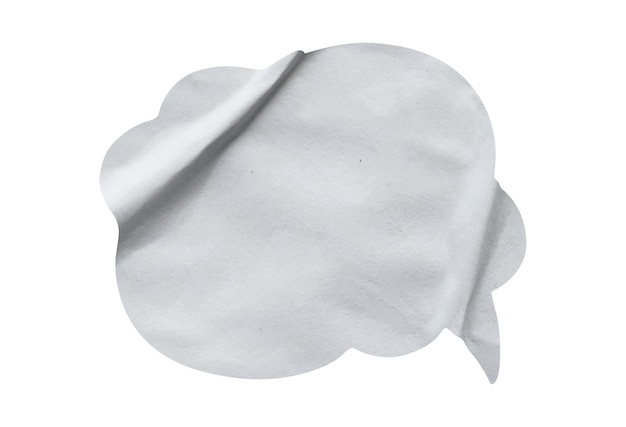 Bubble speech shape in white paper texture