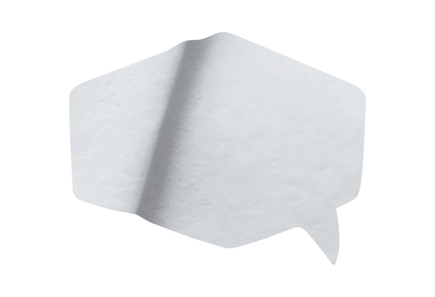 Bubble speech shape in white paper texture