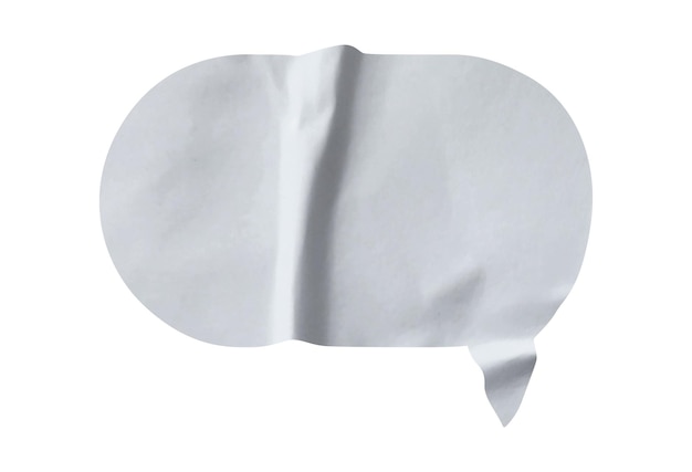 Bubble speech shape in white paper texture