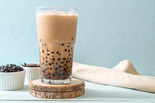 Bubble tea, also known as pearl milk tea, bubble milk tea, or boba tea with bubbles