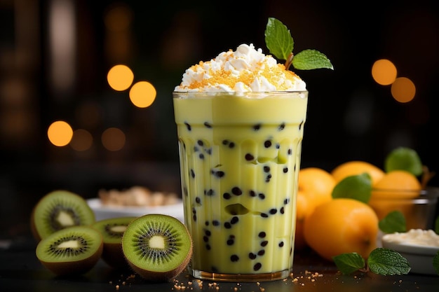 Bubble Tea met Kiwi Lime Smoothie