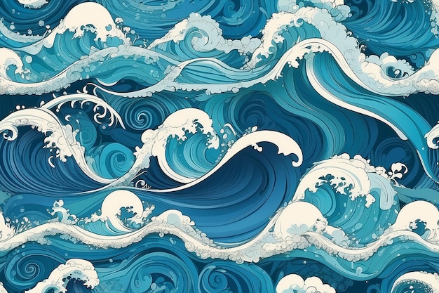 Bubble and Waves Pattern stock illustration