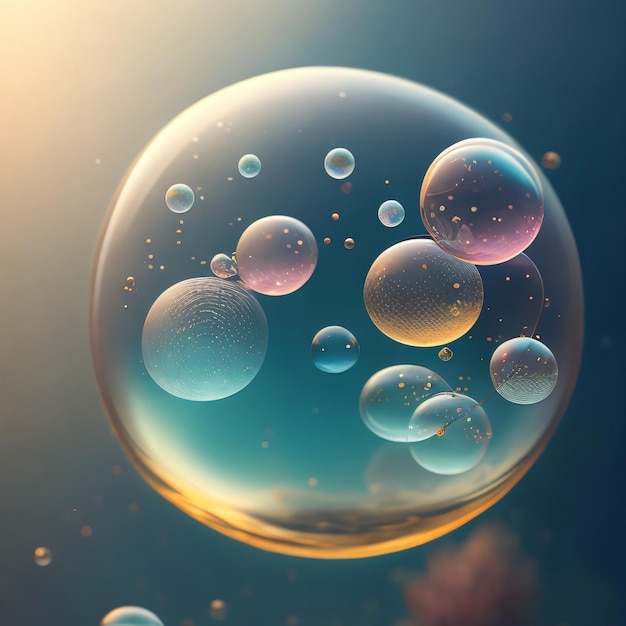 Пузырь с пузырьками и надписью "слово" на нем