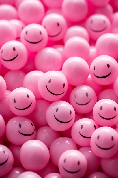 Photo bubblegum pink pattern balls 3d yummy gummy smiley