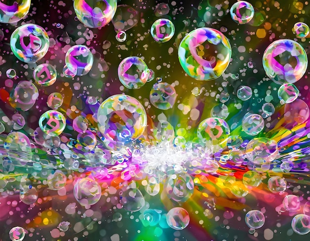 Photo bubbles background design