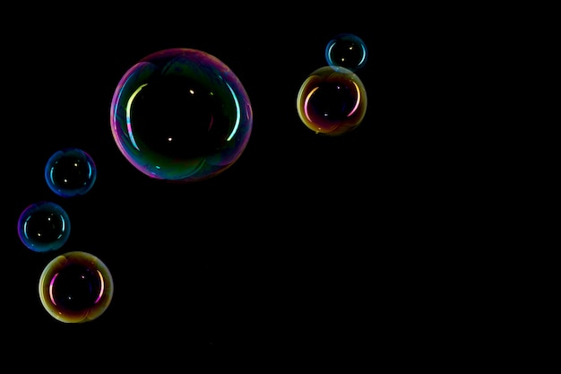 Premium Photo | Bubbles on black background