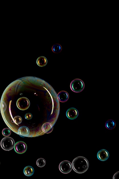 Bubbles on black background