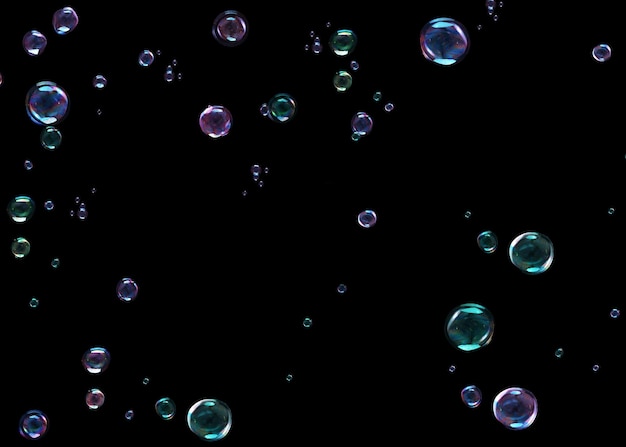 Photo bubbles on black background