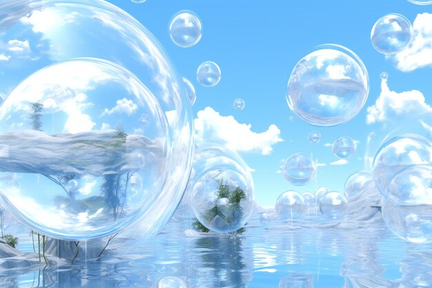 Bubbles in the blue sky