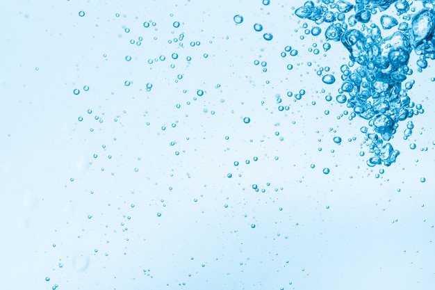 Bubbles in blue water background.