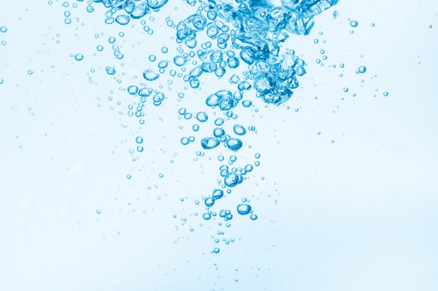 Bubbles in blue water background.