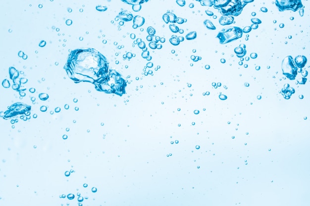 Bubbles in blue water background.