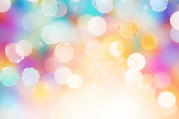 Photo bubbles on a colorful background