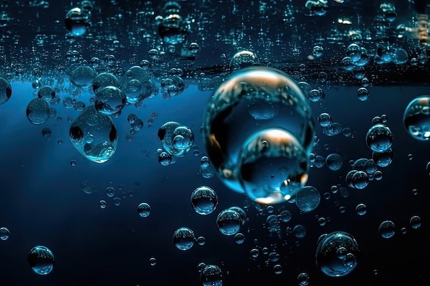 Bubbles floating in the water Generative AI