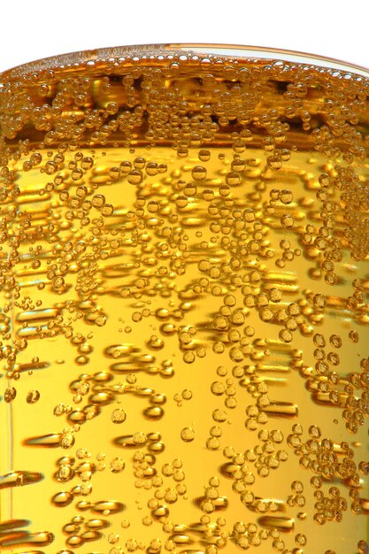 Bubbles in glass with beer