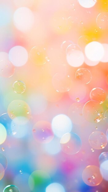 Фото Пузырьки в стакане воды с красочным фоном
