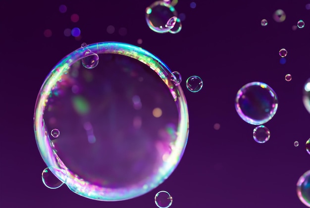 Фото Пузыри в форме круга со словом «мыло» на дне.