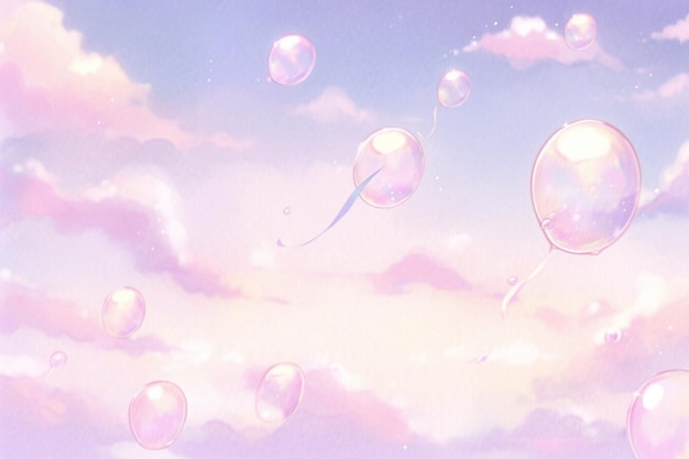 Bubbles on pastel gradient background