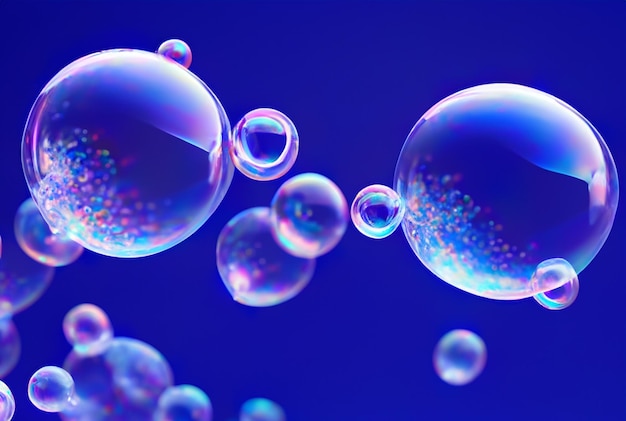 Bubbles that are on a blue background