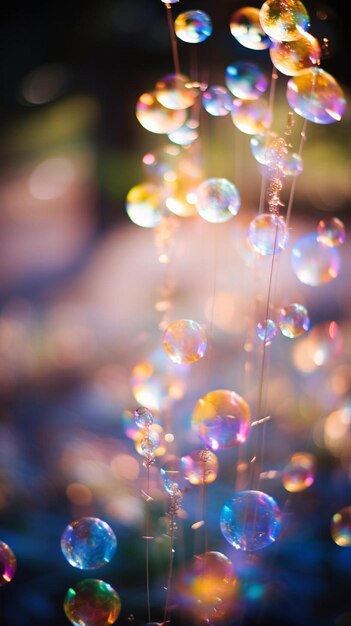 Photo bubbles in a tree outside a house in san francisco