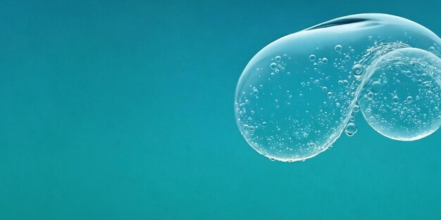 Bubbles in the water on a blue background