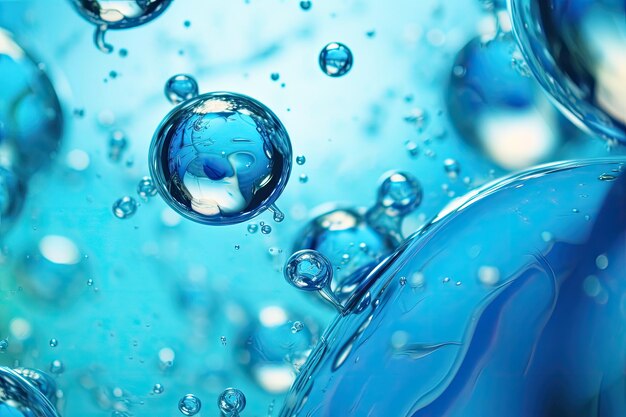 Bubbling bliss an enchanting photo blue abstract background oil bubble in water wallpaper