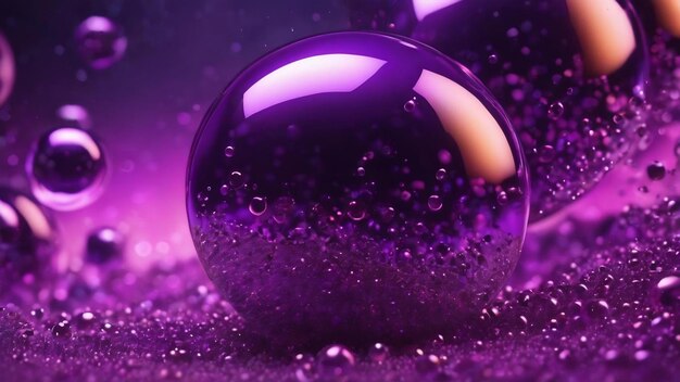 Bubles abstrac background purple color 3d rendering