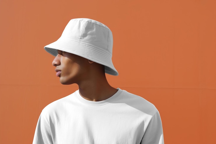 Photo bucket hat png transparent mockup