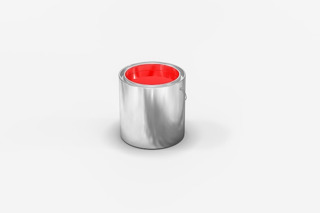 The bucket of paint with white background 3d rendering