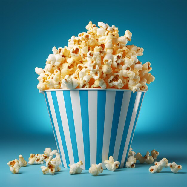 bucket of popcorn fun light blue