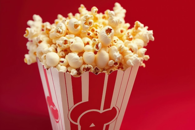 A bucket of popcorn with the letter p on it