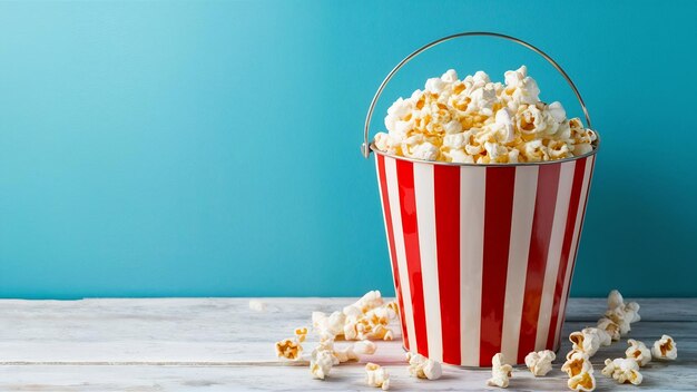 Bucket of popcorn with space on left