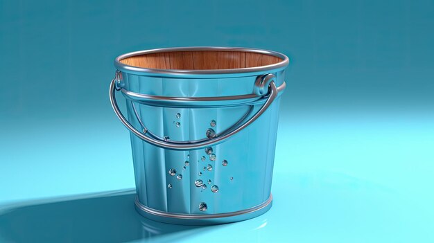 Photo bucket with water inside made using generative ai tools