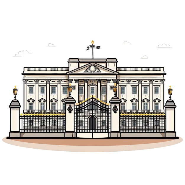 Buckingham Palace London United Kingdom Vector illustration